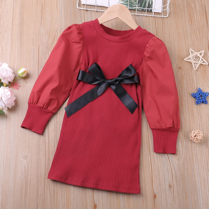 

Spring Autumn Long Sleeve Red Girl Clothes Kid Clothes Children Dress For New Year 2022 Party Dress Baby Clothes