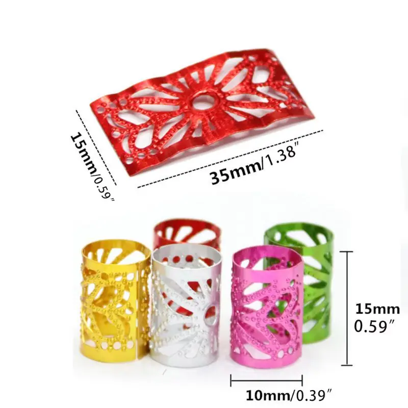 107Pcs Jumbo Hair Braids Jewelry Dreadlock Accessory DIY Beads Rings Crochet Hook Pendant Charms Metal Cuffs Coil Clip Tool | Красота и