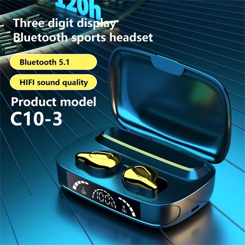

New TWS Bluetooth Earphones 2000mAh Charging Box Wireless Headphone 9D Stereo Sports Waterproof Earbuds Headset with Microphone