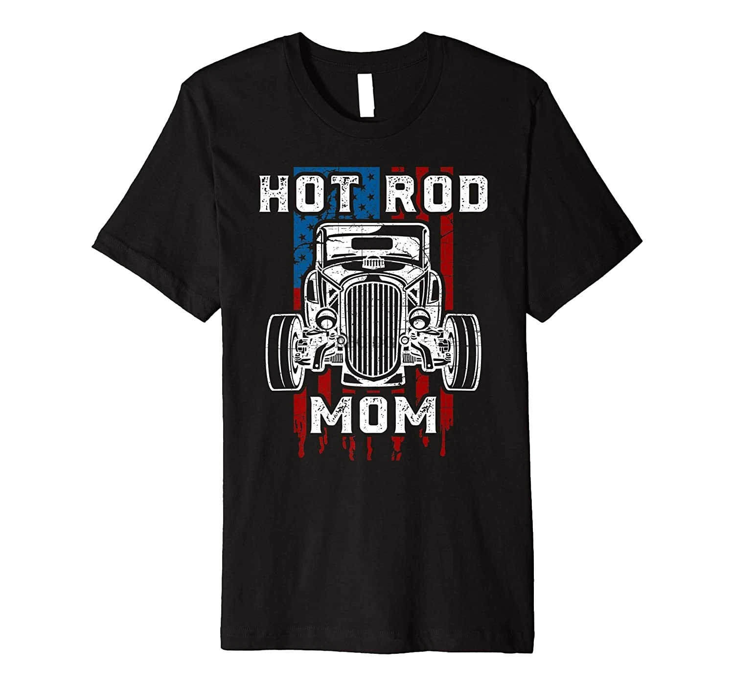 

Hot Rod Mom Vintage coche bandera americana camiseta Premium