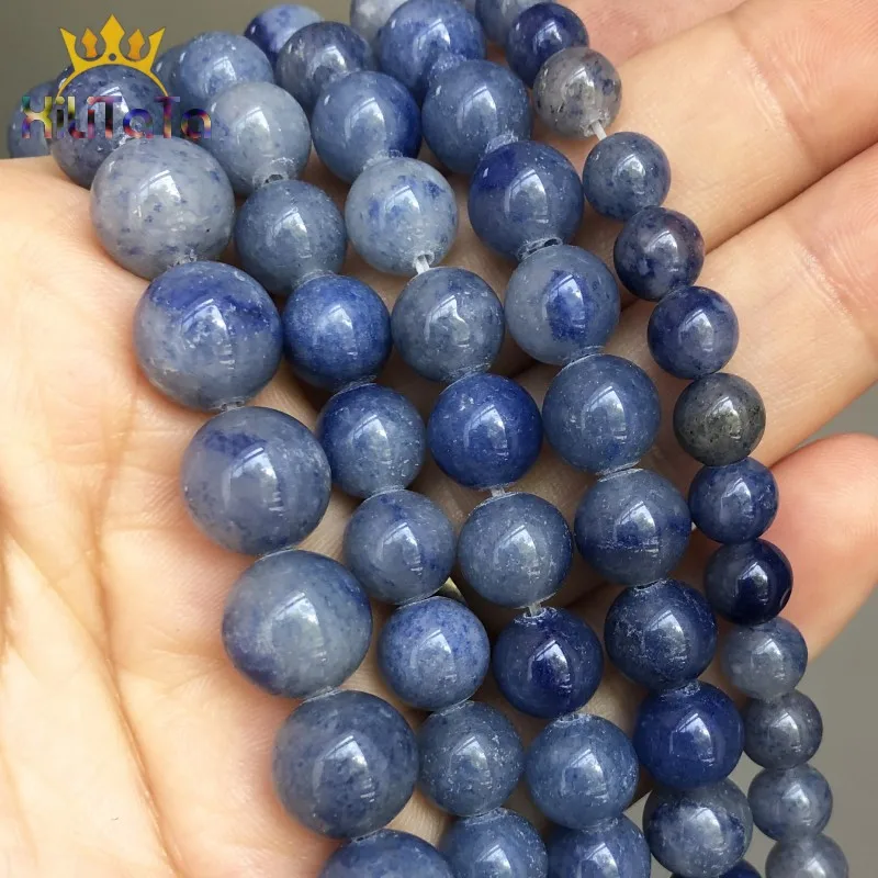 Натуральный камень бисер синий авантюрин Круглые бусины для самостоятельного