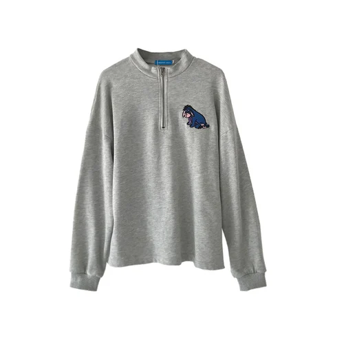 Серая водолазка на молнии с вышитой собачкой из мультфильма Новое поступление 2019