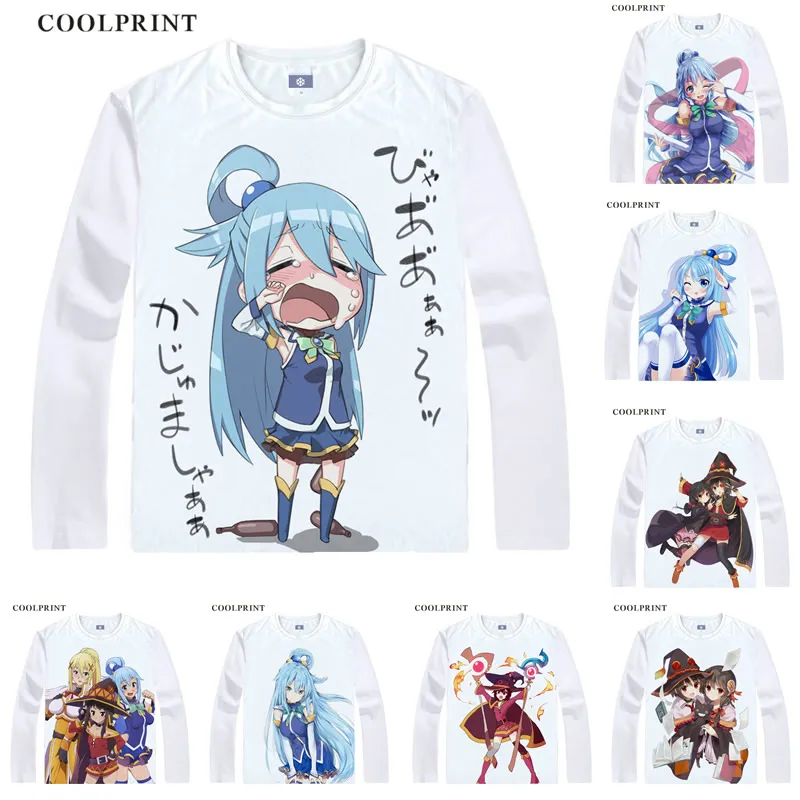 Kono Subarashii Sekai ni Shukufuku wo Konosuba футболка Aqua Megumin аниме цифровой винтажный принт с