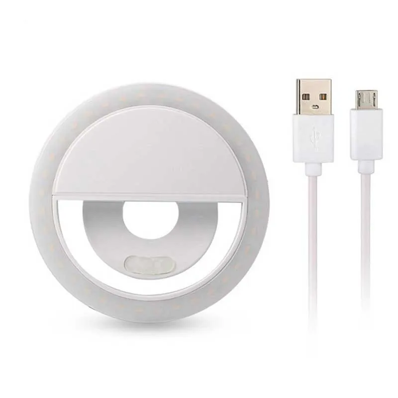 As the show Rovtop USB зарядка светодиодный кольцевой светильник для селфи для Iphone дополнительный светильник ing Selfie увеличивающий заполняющий светильник для телефонов - Цвет: As the show