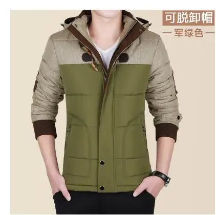 Amry green Мужское пальто, парка с капюшоном, теплая, Casaco Masculino, брендовая зимняя куртка, Мужская мода, M-5XL, Новое поступление, повседневная, тонкая, хлопковая, толстая - Цвет: Amry green