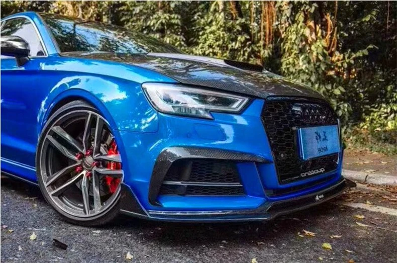 Передняя решетка радиатора для Audi A3 S Line S3 2017 2018 2019 2020 из углеродного волокна