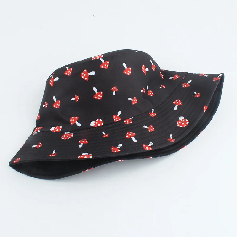 

Unisex Mushroom Printed Foldable Bucket Hat Beach Sun Hats Streetwear Sun Hats Outdoor Hip Hop Cap Men Woman Hat