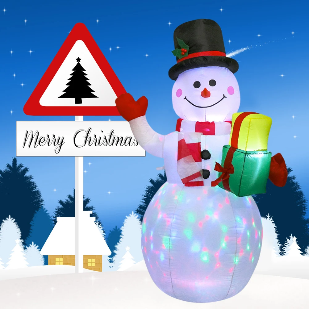 

Christmas Lighted Inflatable Snowman LED Light Toy Decoration Dolls LED Yard Prop for Household Parties Ornaments