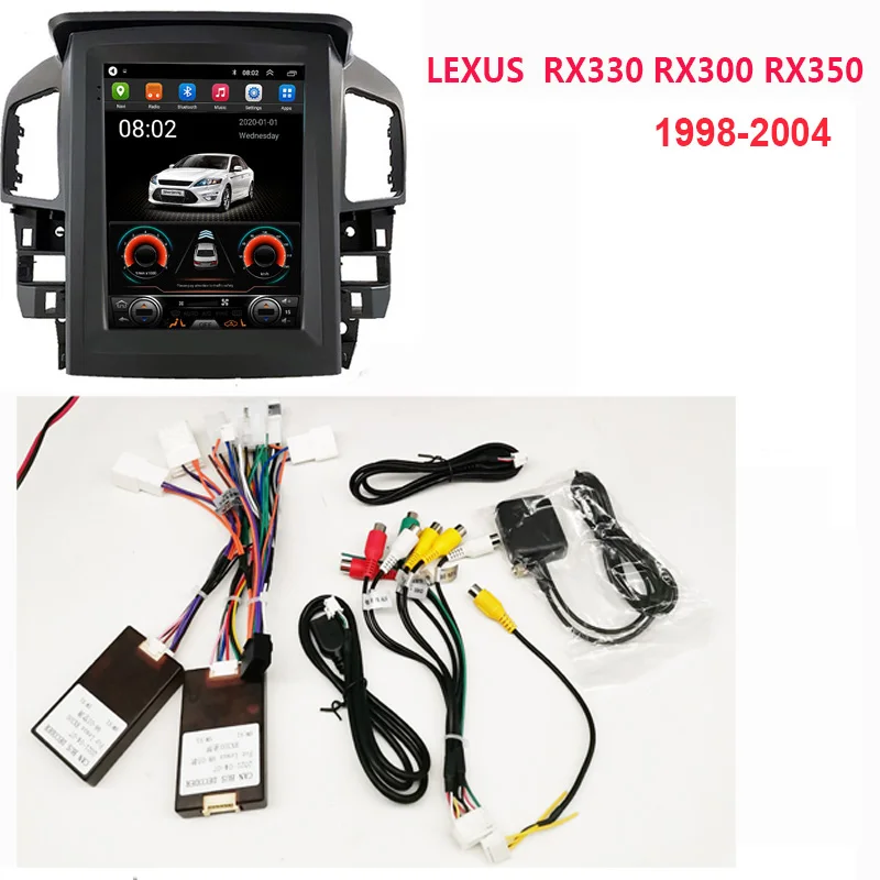Автомобильный радиоприемник в стиле Tesla Android 10 0 для Lexus RX RX300 RX330 RX350 RX400 RX450 1998-2004