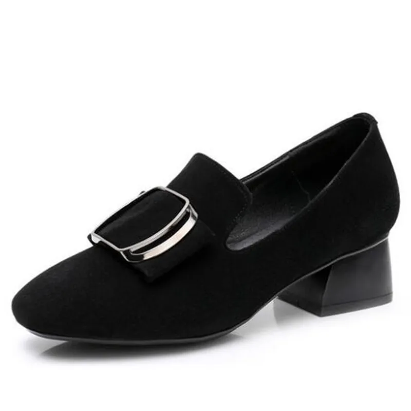 

Matte Sheepskin Black Shoes Women High Heel Shoes 2022 Newest Square Toe Women Fashion Shoes High Heels Genuine Leather Shoes