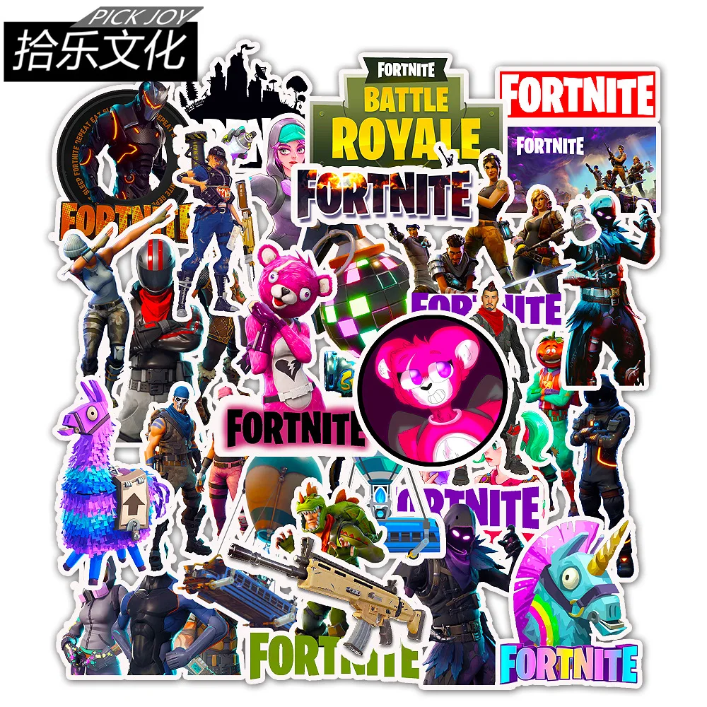 50 шт./упак. Fortnites Стикеры s аниме с принтом в виде персонажей из мультфильма для