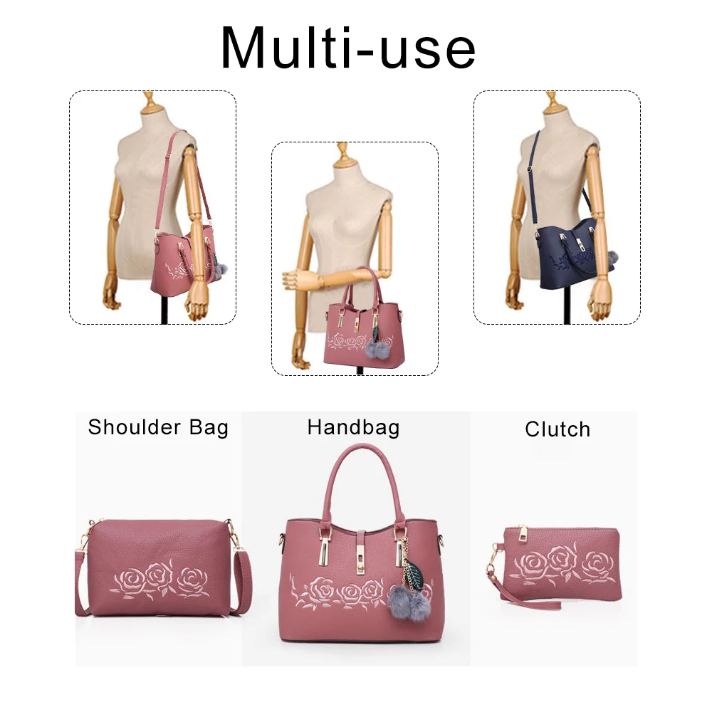 Herald Fashion 3 шт. кожаные сумки женские знаменитый бренд сумка на плечо Женская