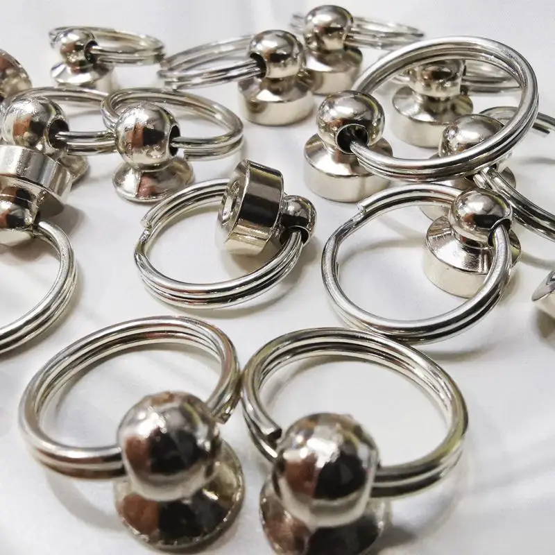 

10pcs / Lot 8mm 9mm Brass Pull Ring Screw Rivets Nail Buckle DIY Crafts Leather Bags Monk Head Spikes Hardware Accessories