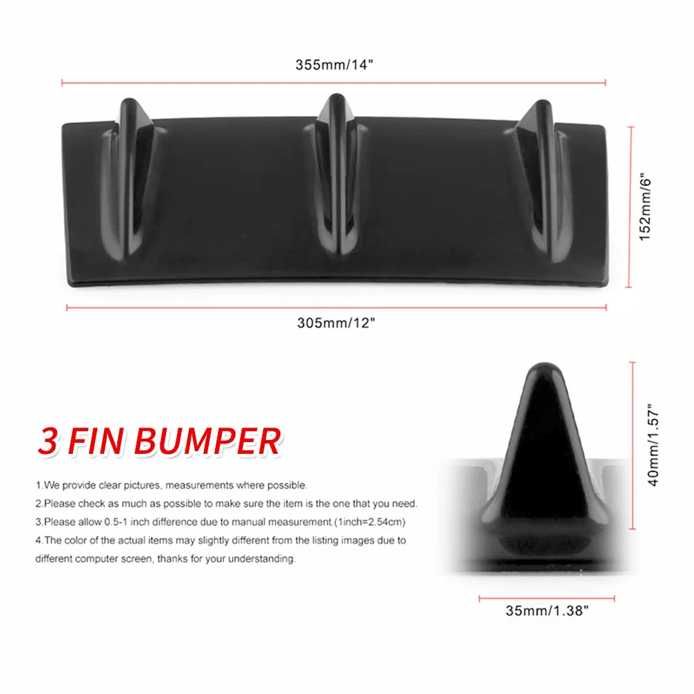 Диффузор губа на задний бампер Fin Shark Style Universal Car Styling fit bmw e92 e90 e60 f30 f10 audi a3 a4 b8 a5 golf 7