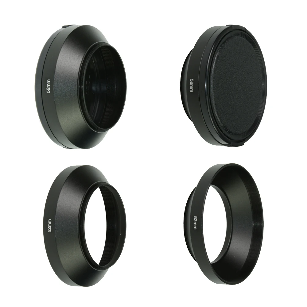 SIOTI 37/39/49/52/55/58 Metal Wide-Angle Lens Hood+Cleaning Cloth+Lens Cap for Standard Thread Nikon Canon Sony | Электроника