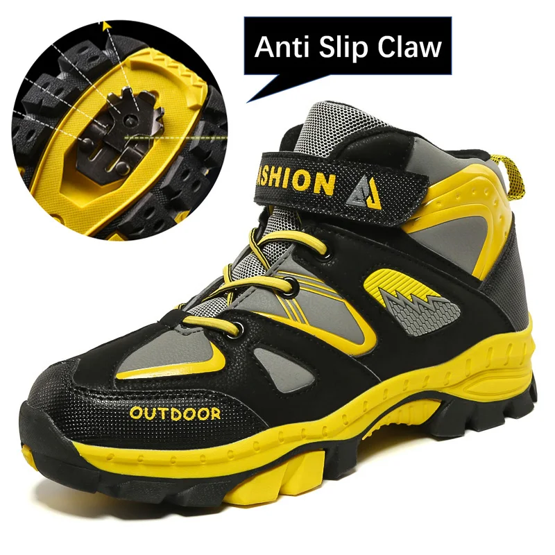 Уличная походная обувь для детей натуральная кожа Мальчики водонепроницаемые