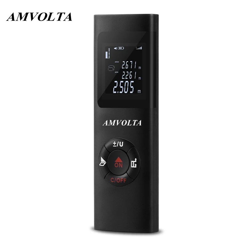 Amvolta Laser Distance Meter 40m Portable Mini Telemetre Rangefinder Chargable Digital Trena Range Finder Measure | Инструменты