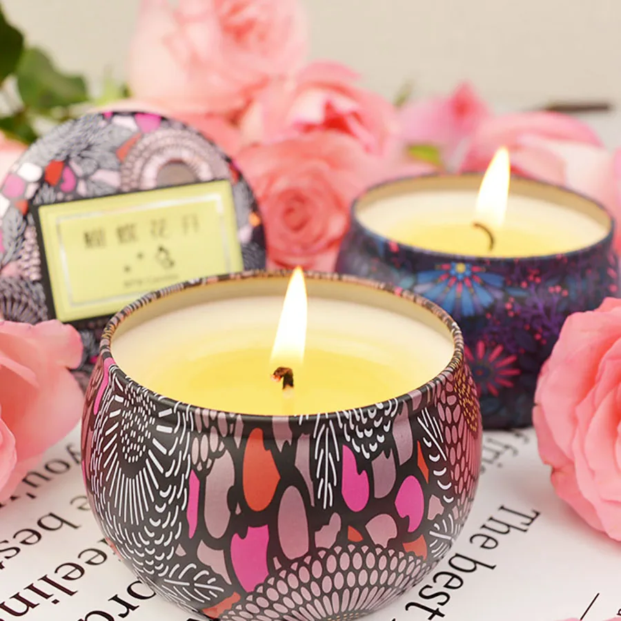 Рождественский подарок Weddingcandle коробка олова бледно лиловый вечерние Батарея на