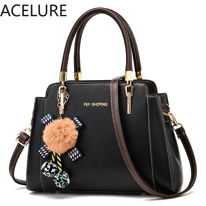 

Сумка на плечо ACELURE женская из экокожи, Элегантный Модный саквояж на плечо, простая контрастная вместительная сумочка на плечо, Осень-зима