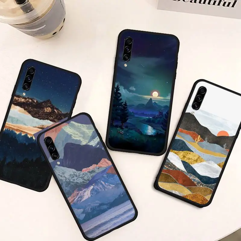 

Aesthetic art mountain scenery Phone Case For Samsung galaxy S 21 20 10 A 50 21s 51 52 71 72 32 20 20e note 10 plus Ultra 5g fe