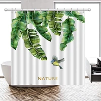 natural landscape plant shower curtain perforated shower room thickened partition dry wet separation curtain