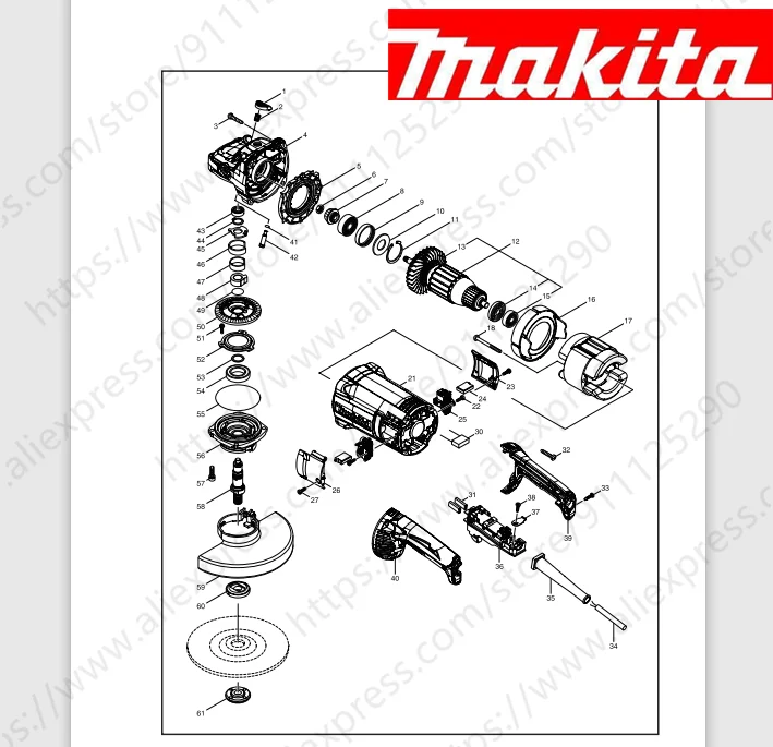 

Maktia for GA7061 Rotor switch stator handle housing bearing Spindle gear (Consult customer service)