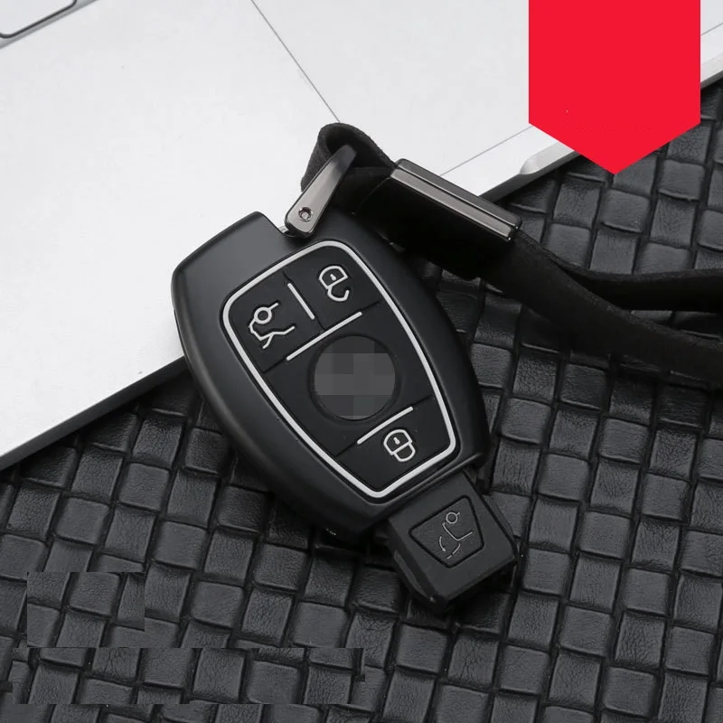 3button black white Чехол для ключей из углеродного волокна, защитный чехол для ключей, держатель для Mercedes benz A B R G Class GLK GLA w204 W251 W463 W176 - Название цвета: 3button black white