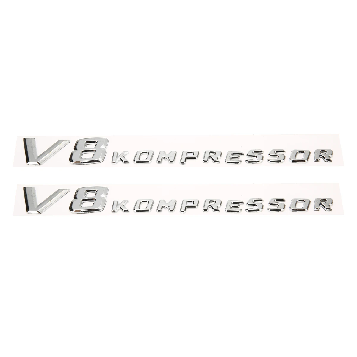 

2PCS V8 Kompressor Auto Letter Emblem Badge Chrome Side Fender Sticker 3D Design For Mercedes