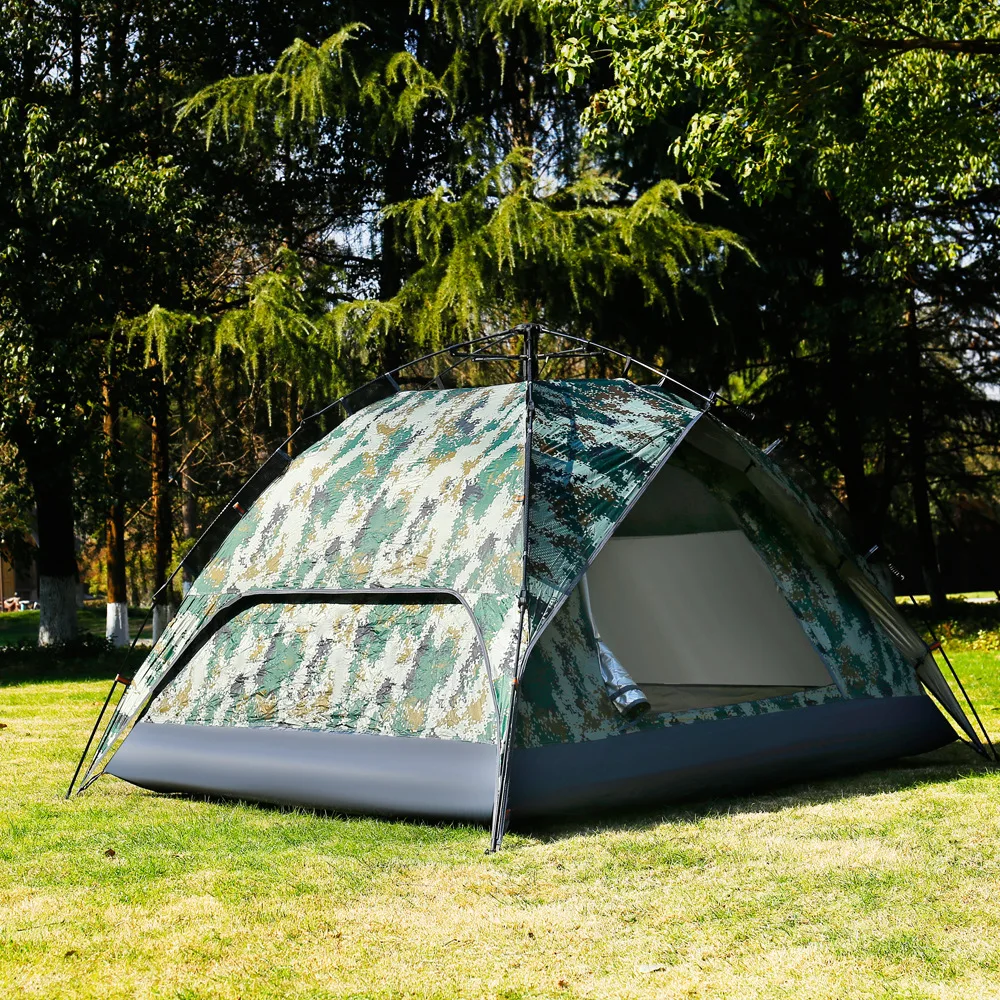 

Двухслойная палатка для 2-3 человек, автоматическое быстрое открытие, походная палатка с серебристым покрытием, защита от солнца, скалолазания и пикника