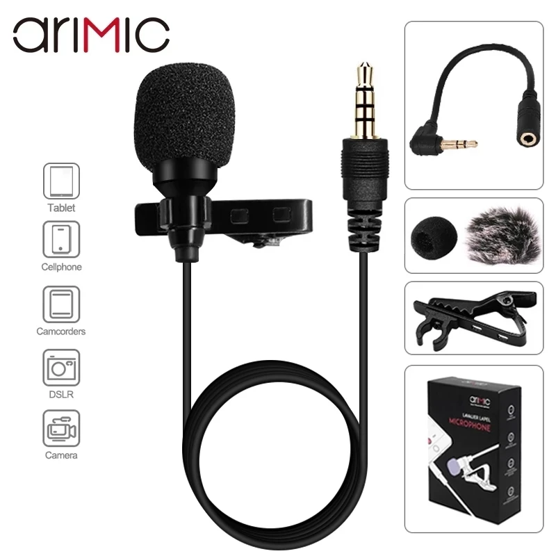 Петличный микрофон с петлевым отверстием для камеры Dslr мобильного телефона