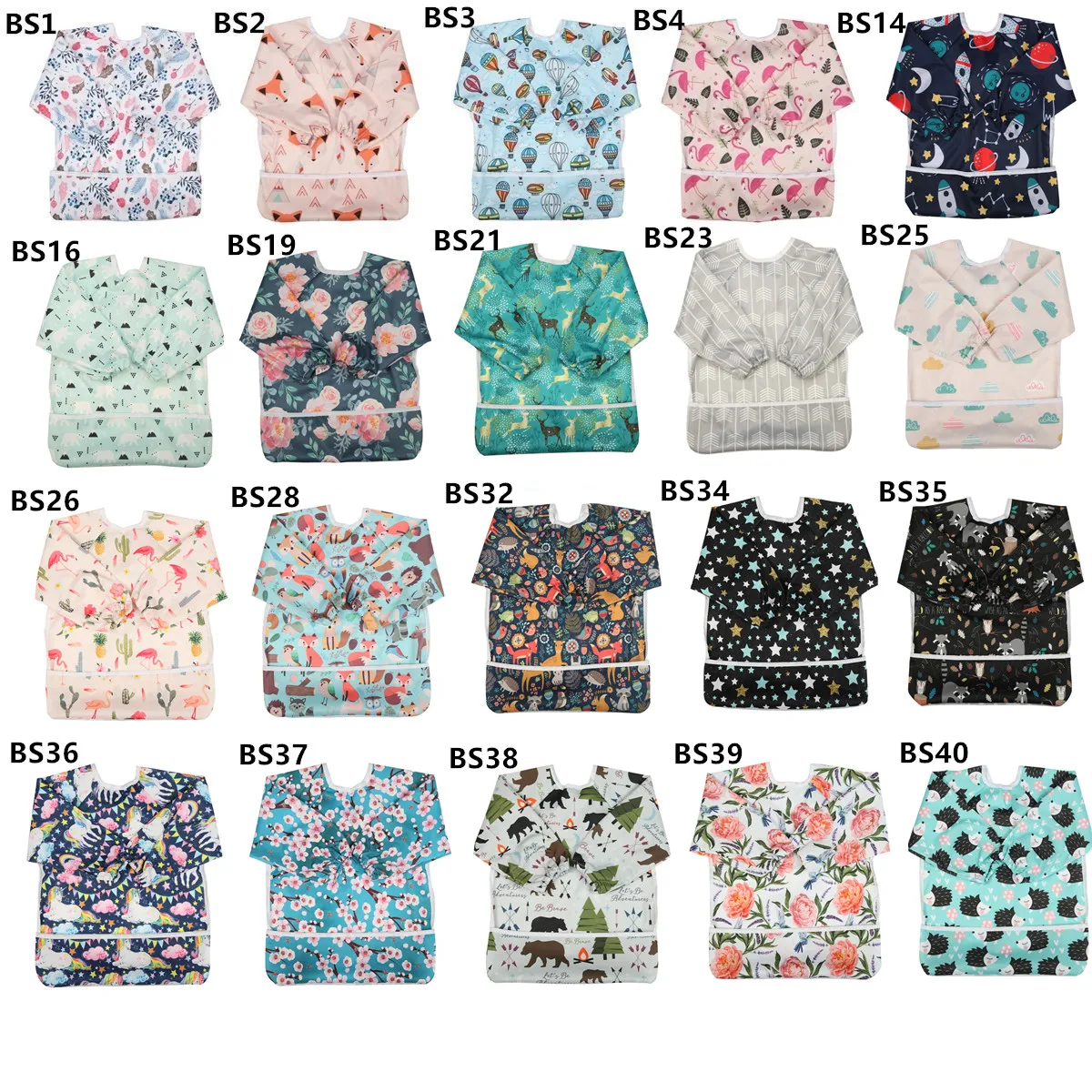 1 детский нагрудник водонепроницаемая рубашка с длинным рукавом для кормления