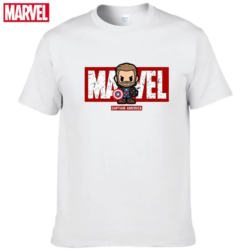 Футболка мужская с коротким рукавом из м/ф Мстители Марвел принтом Капитан