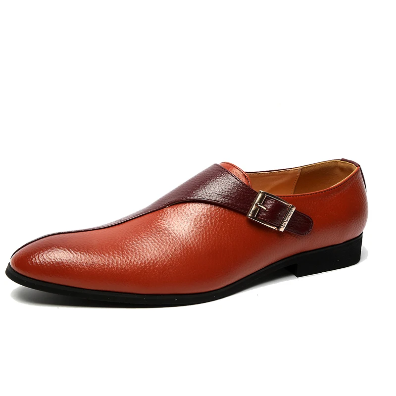 

Men Pu Fashion Monk Strap Dress Shoes Promotional Color Matching Loafers Vintage Classic Male Casual Zapatos De Hombre Big Size