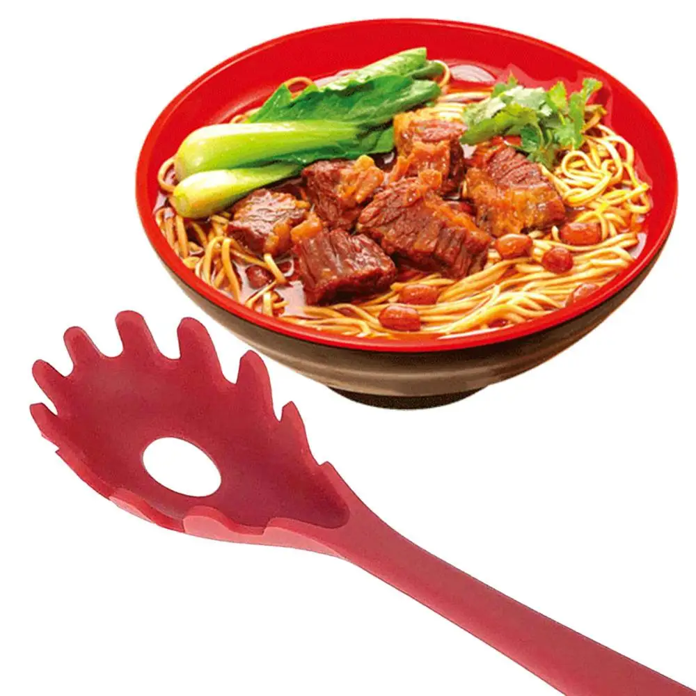 

Silicone Pasta Scoops Soup Noodles Silicone Colander Heat Resistant Spaghetti Noodle Strainer Server Spoon Tool