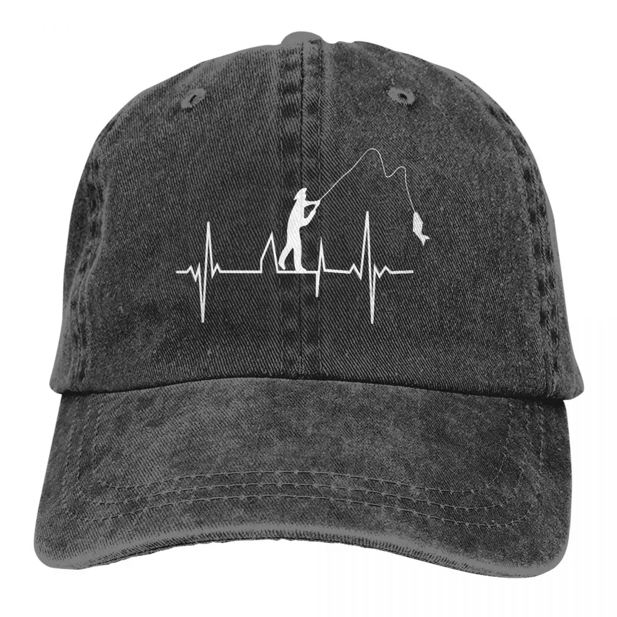 

Pure Color Dad Hats Fishing Heart Beat Women's Hat Sun Visor Baseball Caps Carp Fishing Art Culture Peaked Cap