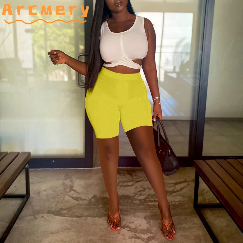 

2 Pieces Shorts Sets Women Sleeveless Top & Bodycon Shorts