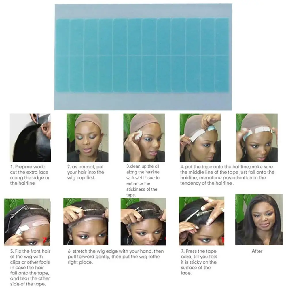 Высокое качество 36 шт./лот сильный парик кружевная Передняя синяя двойная лента