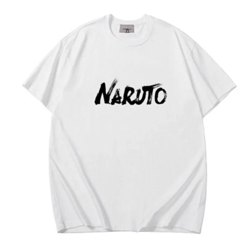 

Summer print Naruto anime T-shirt fashion loose short sleeve white T-shirt casual men's and women's street top