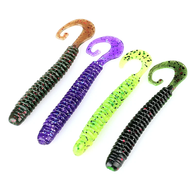 ARDEA soft fishing lure plastic 65mm 1.5g worm lure Attractive Shrimp odor salt Swivel Bass Fishing Tackle grub lure