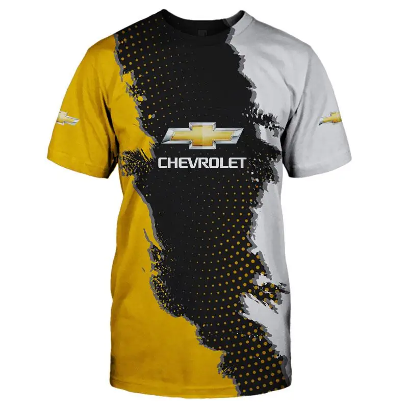 

Outdoor Sports Custom Clothes Men's Summer Chevrolet Logo 3D Printing T-Shirt Rider Must Racing Motorcycle Rally T-Shirt Hot