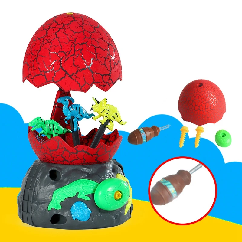 

DIY Model Dinosaur Egg Screw Assembly Package Toy Educational Puzzle Game with Plastic Screwdriver