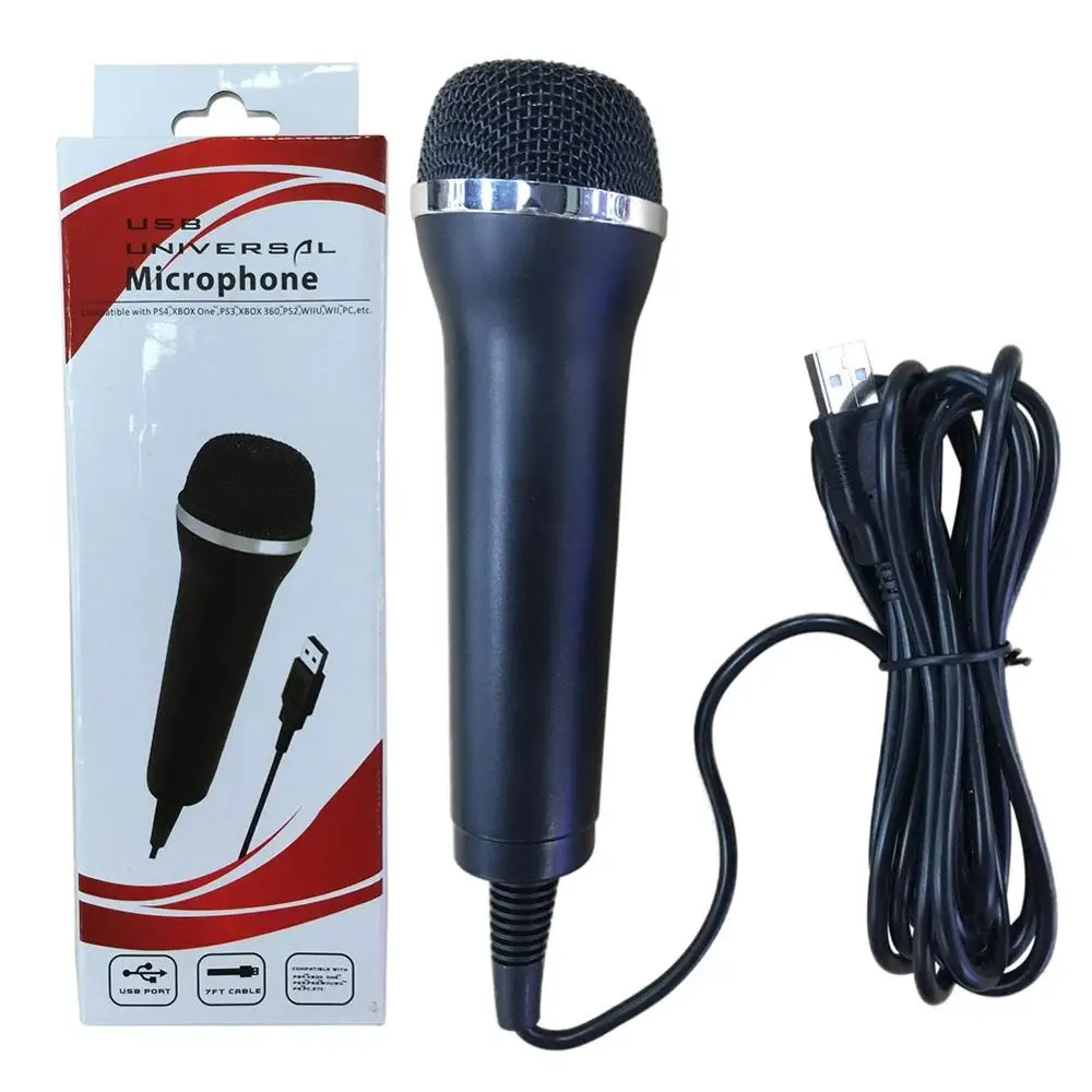USB Wired Microphone High Performance Gamepads Karaoke MIC For PS4 Wii XBOX360 |