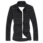 Рубашка мужская с длинным рукавом, модная клетчатая деловая повседневная одежда, брендовая одежда, черный и серый цвета, большие размеры 5XL 6XL 7XL, на осень