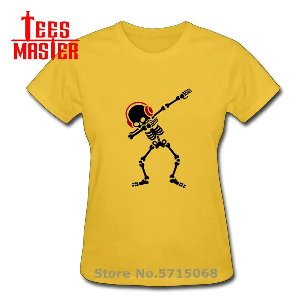 Skelton Dab Футболка женская Dabben наушники музыка футболка рок-н-ролл Camiseta короткий