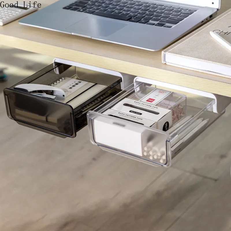 Under Desk Storage Drawers Dorm Small Invisible Drawer Box Home Office Stationery Organizer | Дом и сад