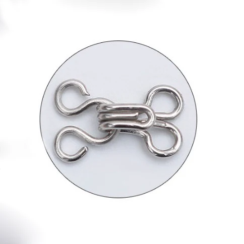 Серебристый/черный 10 шт./лот тканевый крючок и застежка для глаз 11 5 17 мм