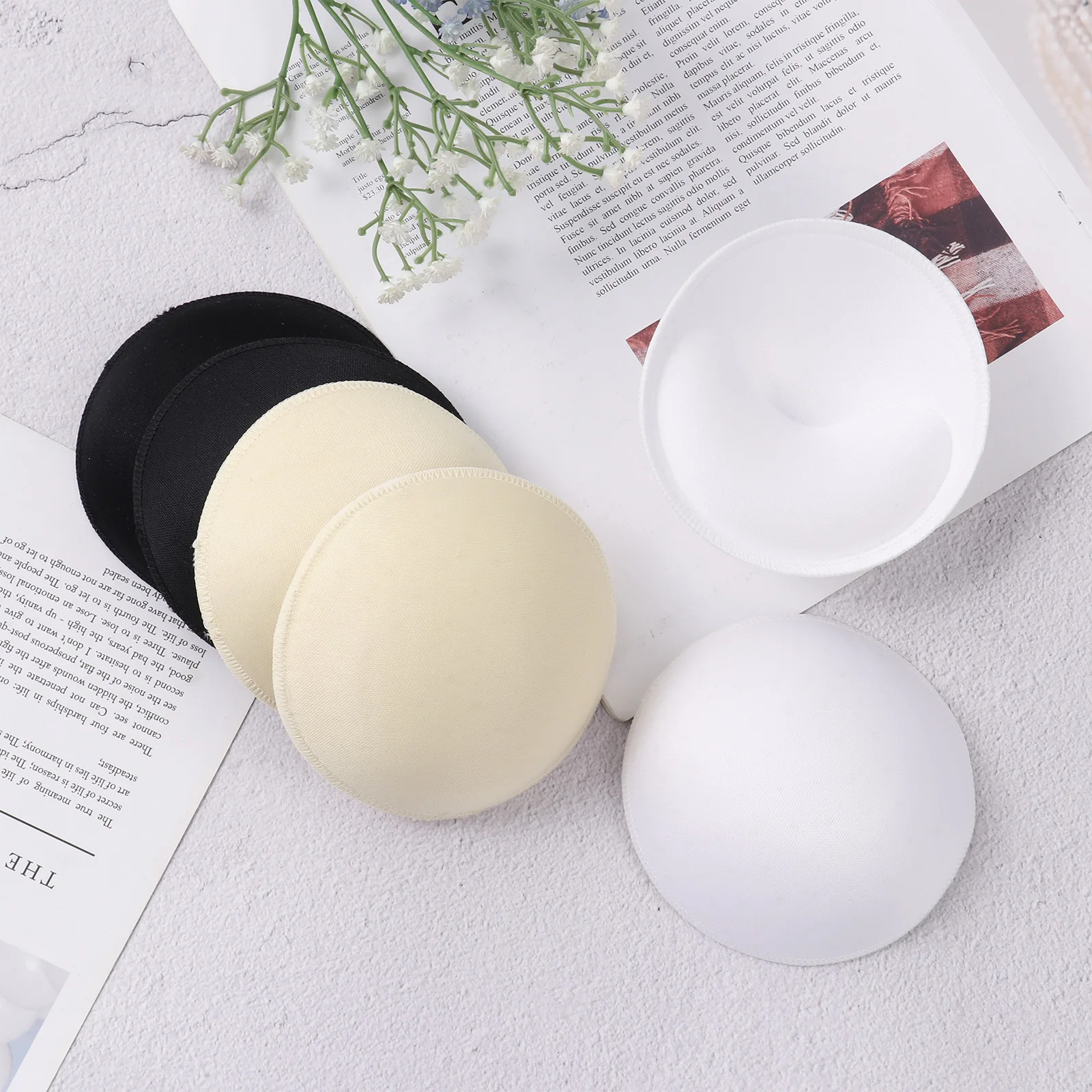 

3 Pairs Round Soft Bra Inserts Pads Removable Sponge Bra Pads for Women Breast Push Up Enhancer Bra Pads Cups Insert Bra Bikini