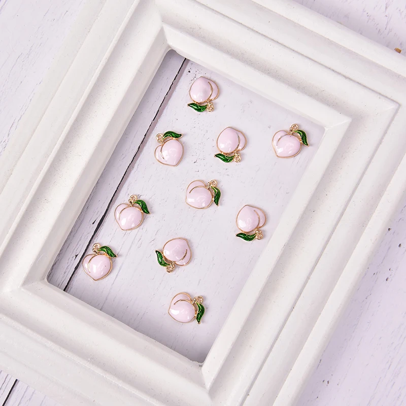 10 шт металлические эмалированные Подвески Фрукты подвески персики для сережек