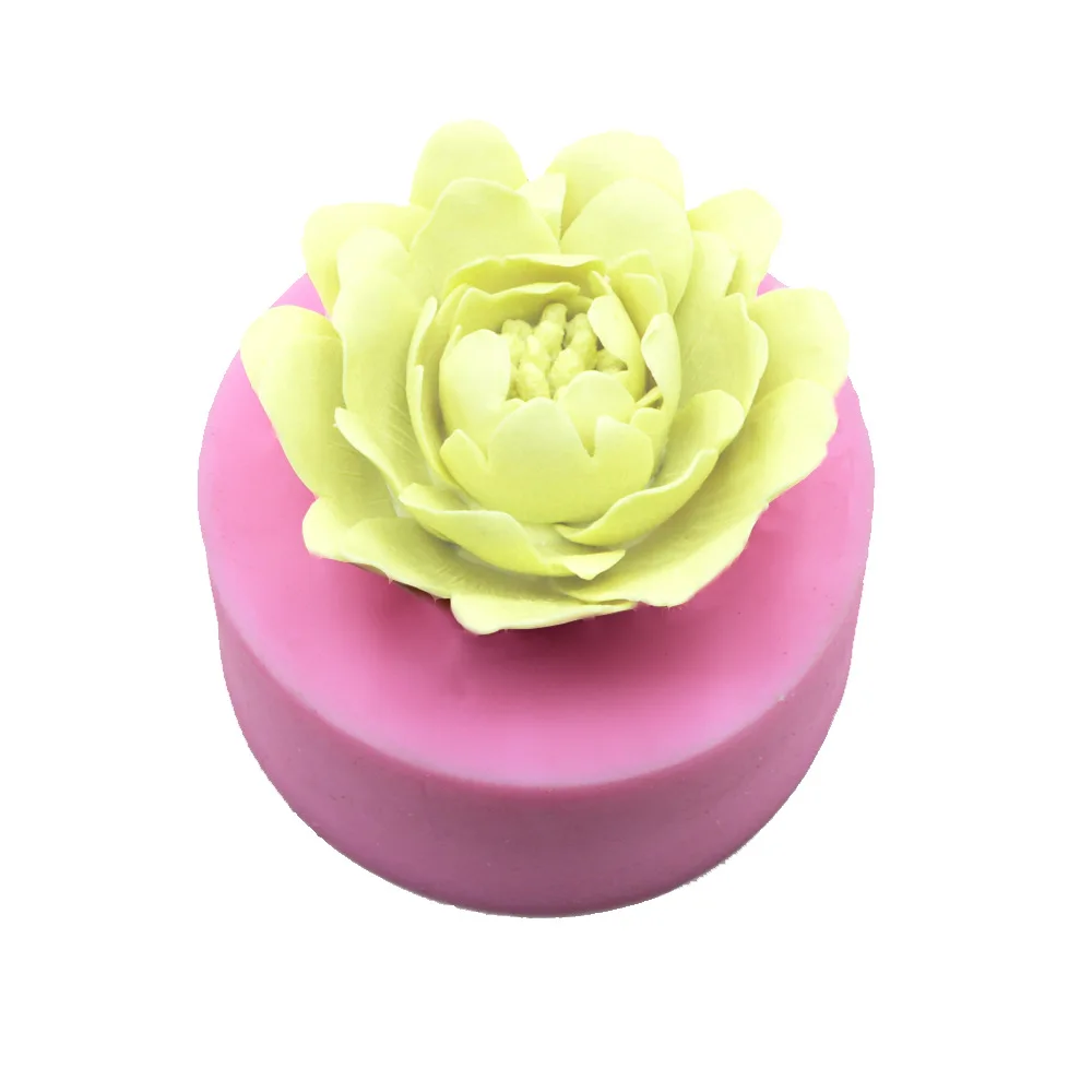 Новая Цветочная Форма 3D для мыла пион помадка торт силиконовая форма шоколадные