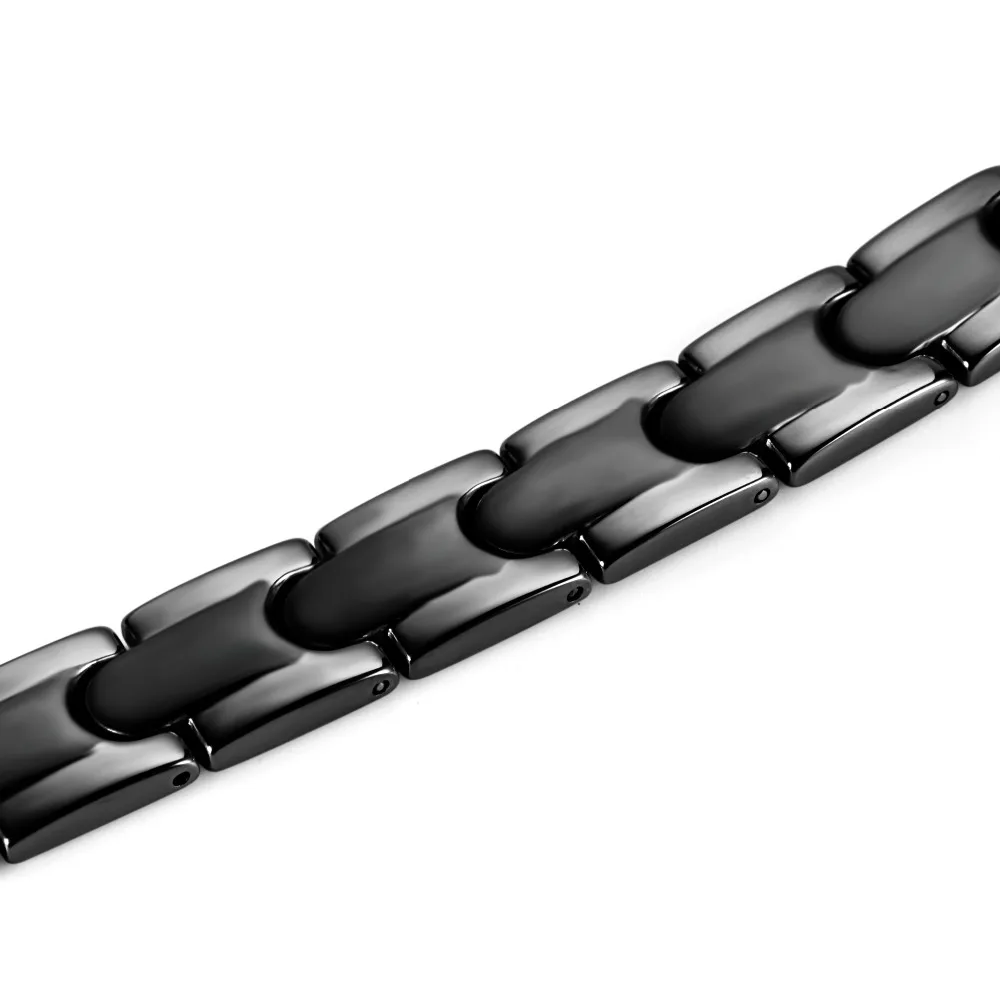 Мужской браслет черный из нержавеющей стали для измерения артериального